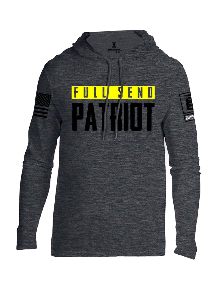 Battleraddle Full Send Patriot Black Sleeves Men Cotton Thin Cotton Lightweight Hoodie