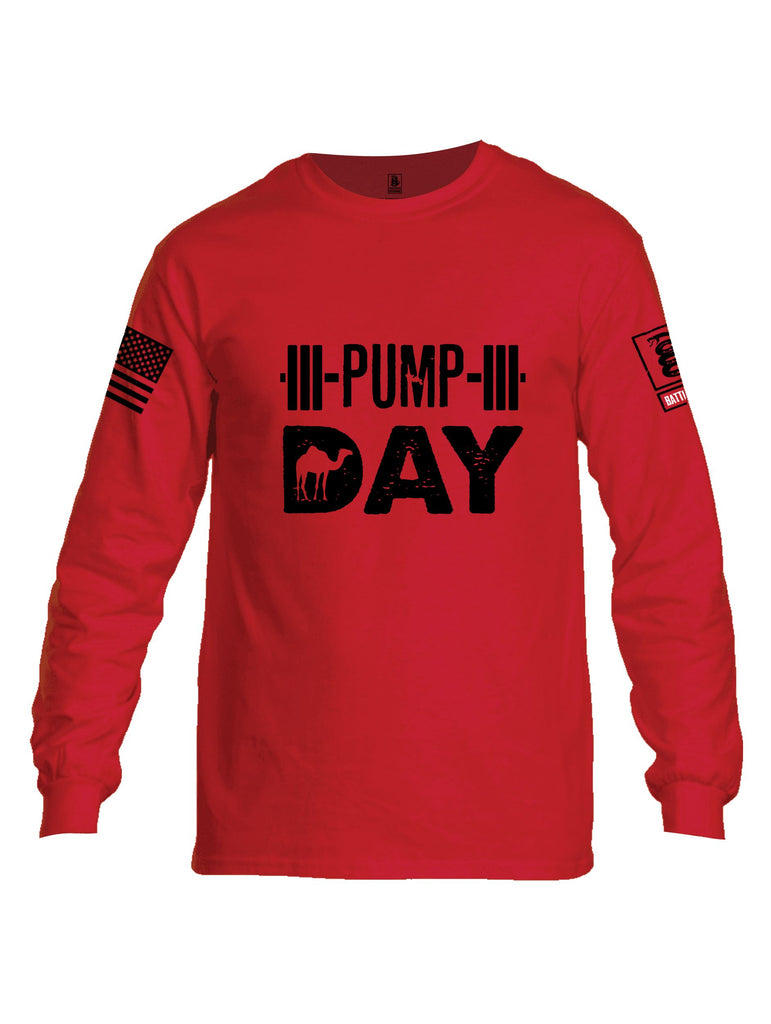 Battleraddle Pump Day  Black Sleeves Men Cotton Crew Neck Long Sleeve T Shirt