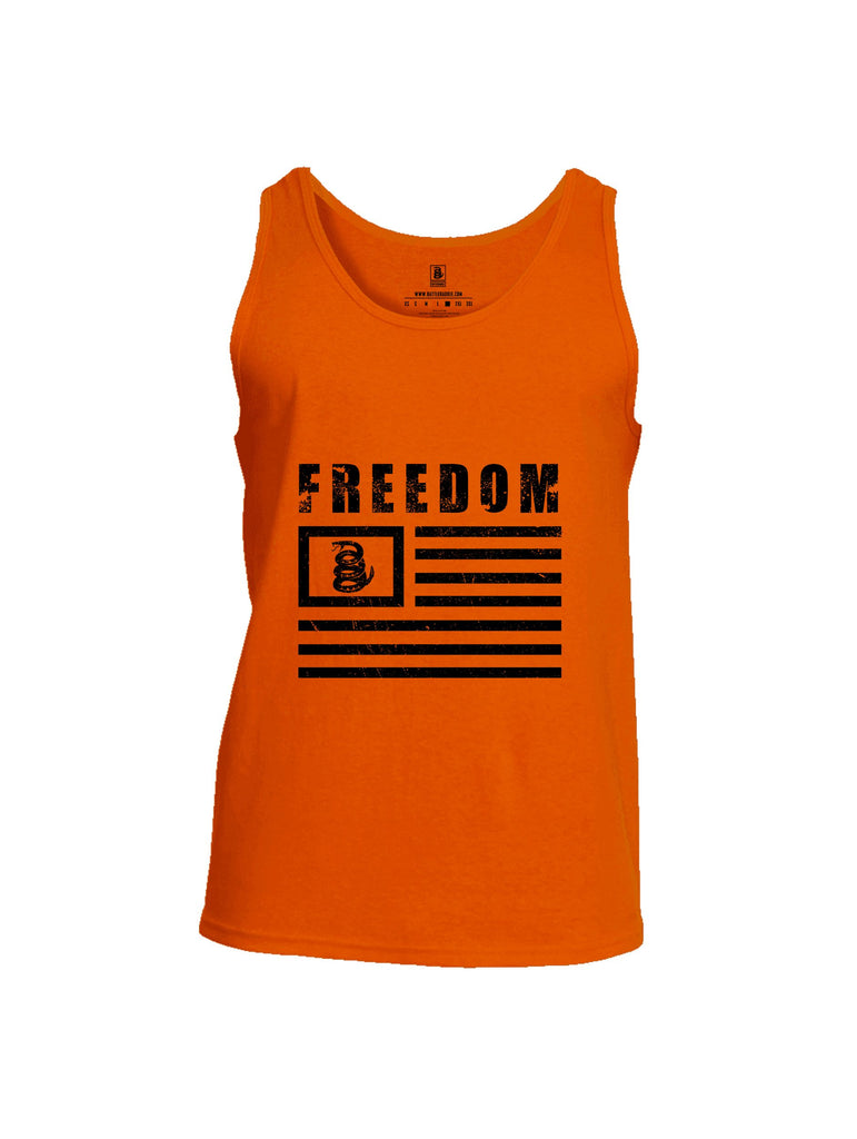 Battleraddle Freedom Flag Black Sleeves Men Cotton Cotton Tank Top