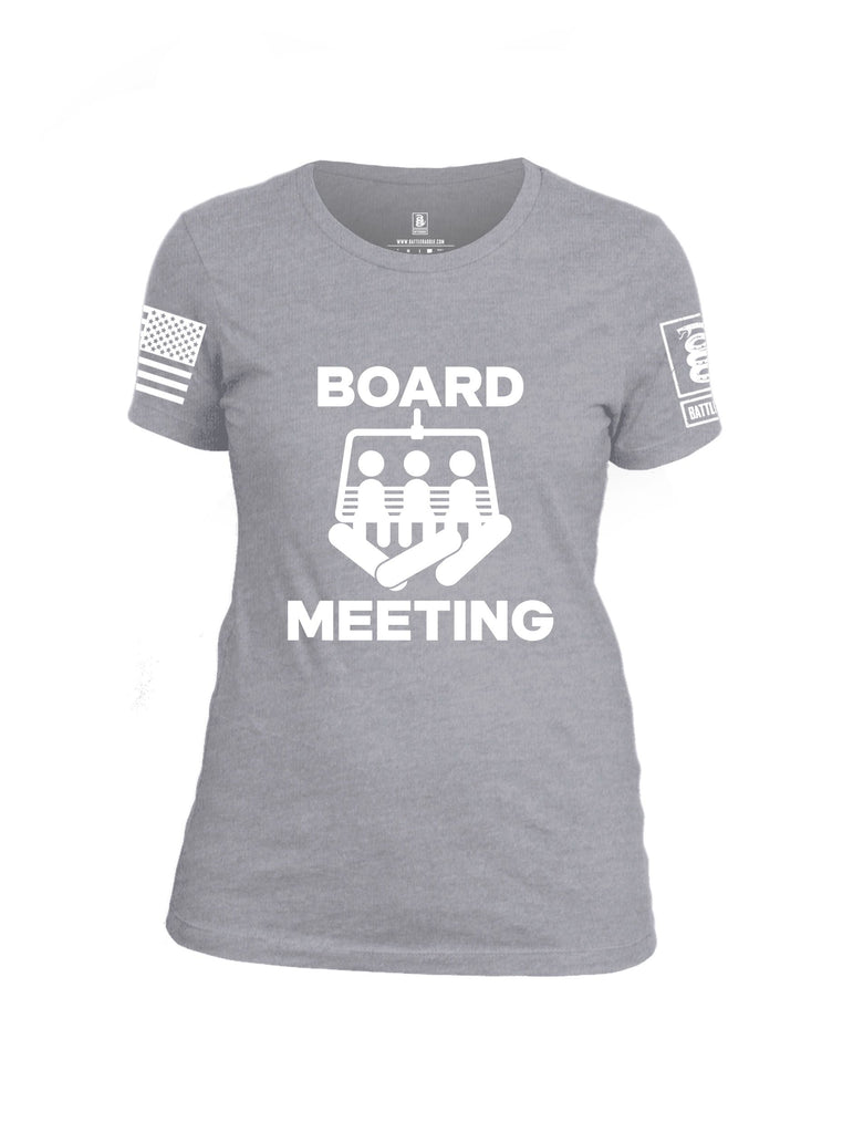 Battleraddle Board Meeting White Sleeves Women Cotton Crew Neck T-Shirt