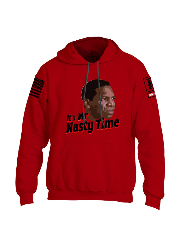 Battleraddle Its Mr Nasty Time Black Sleeves Uni Cotton Blended Hoodie With Pockets