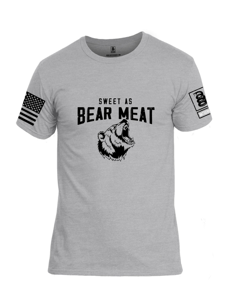 Battleraddle Sweet As Bear Meat Black Sleeves Men Cotton Crew Neck T-Shirt