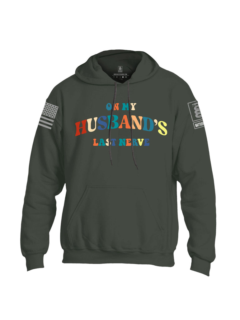 Battleraddle On My Husbands Last Nerve  Grey Sleeves Uni Cotton Blended Hoodie With Pockets
