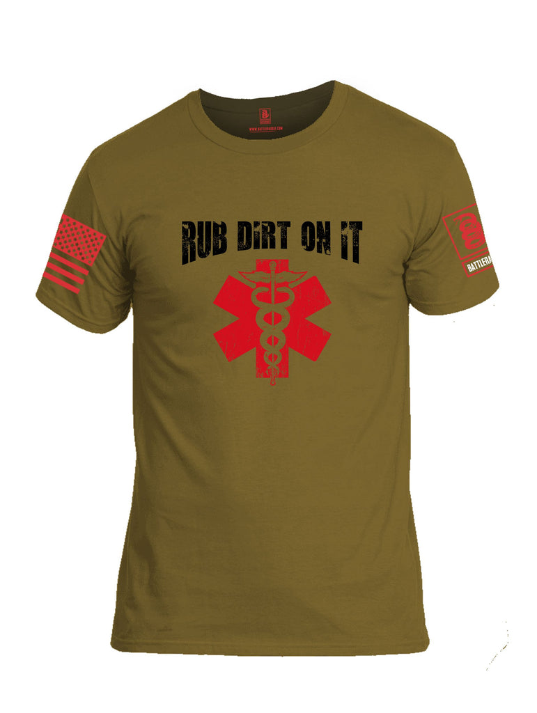 Battleraddle Rub Dirt On It Red Sleeves Men Cotton Crew Neck T-Shirt