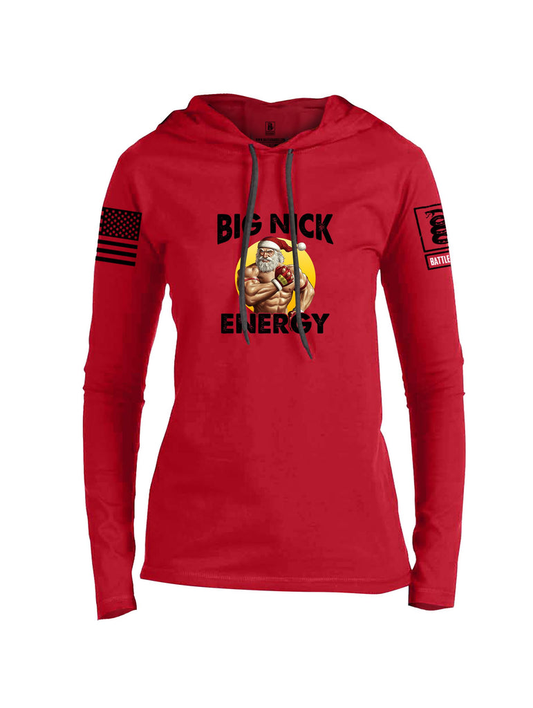 Battleraddle Big Nick Energy Black Sleeves Women Cotton Thin Cotton Lightweight Hoodie