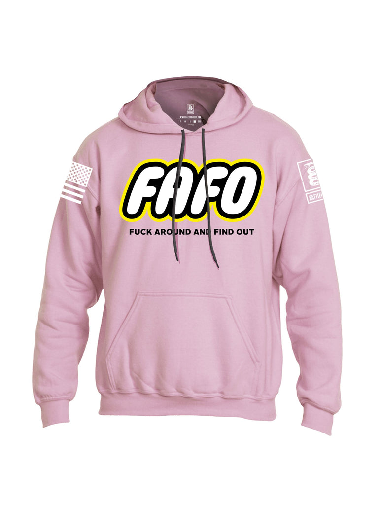 Battleraddle Fafo  White Sleeves Uni Cotton Blended Hoodie With Pockets