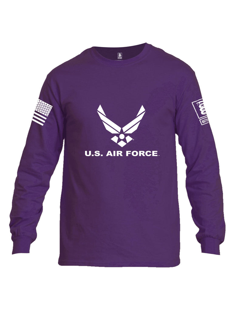 Battleraddle Us Air Force White Sleeves Men Cotton Crew Neck Long Sleeve T Shirt