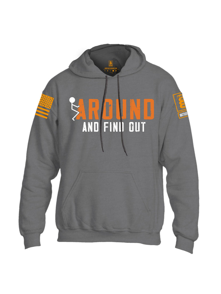 Battleraddle Around And Find Out Orange Sleeves Uni Cotton Blended Hoodie With Pockets