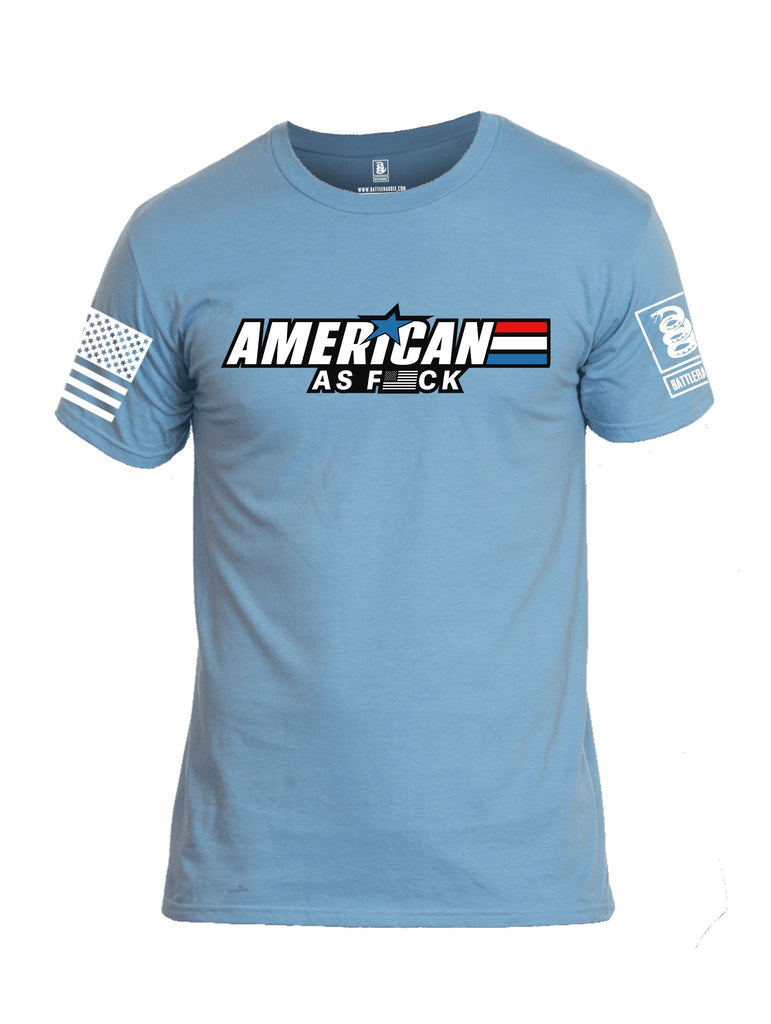 Battleraddle American As F White Sleeves Men Cotton Crew Neck T-Shirt