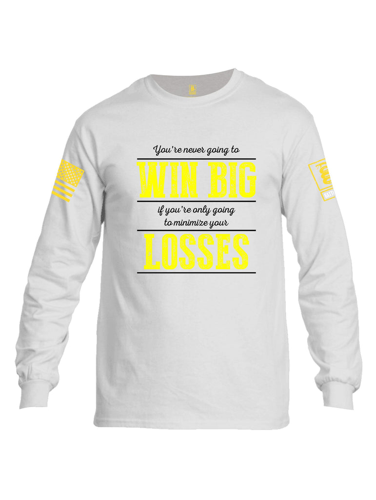 Battleraddle You'Re Never Going To Win Big  Yellow Sleeves Men Cotton Crew Neck Long Sleeve T Shirt