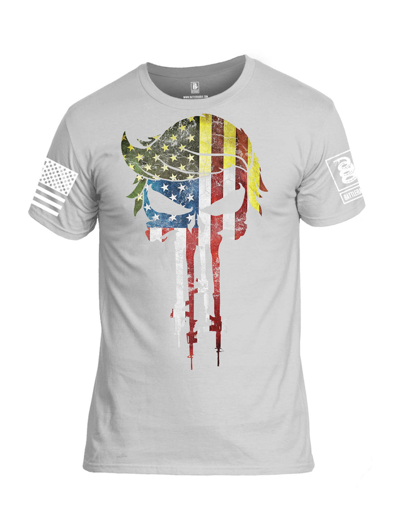 Battleraddle Trump The Punisher White Sleeves Men Cotton Crew Neck T-Shirt