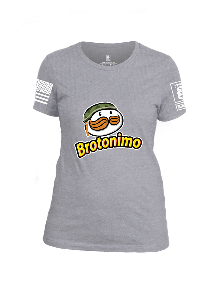 Battleraddle Brotonimo White Sleeves Women Cotton Crew Neck T-Shirt