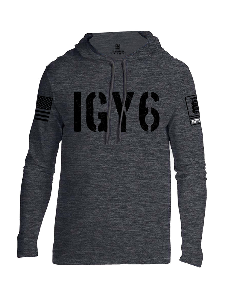 Battleraddle Igy6 Black Sleeves Men Cotton Thin Cotton Lightweight Hoodie