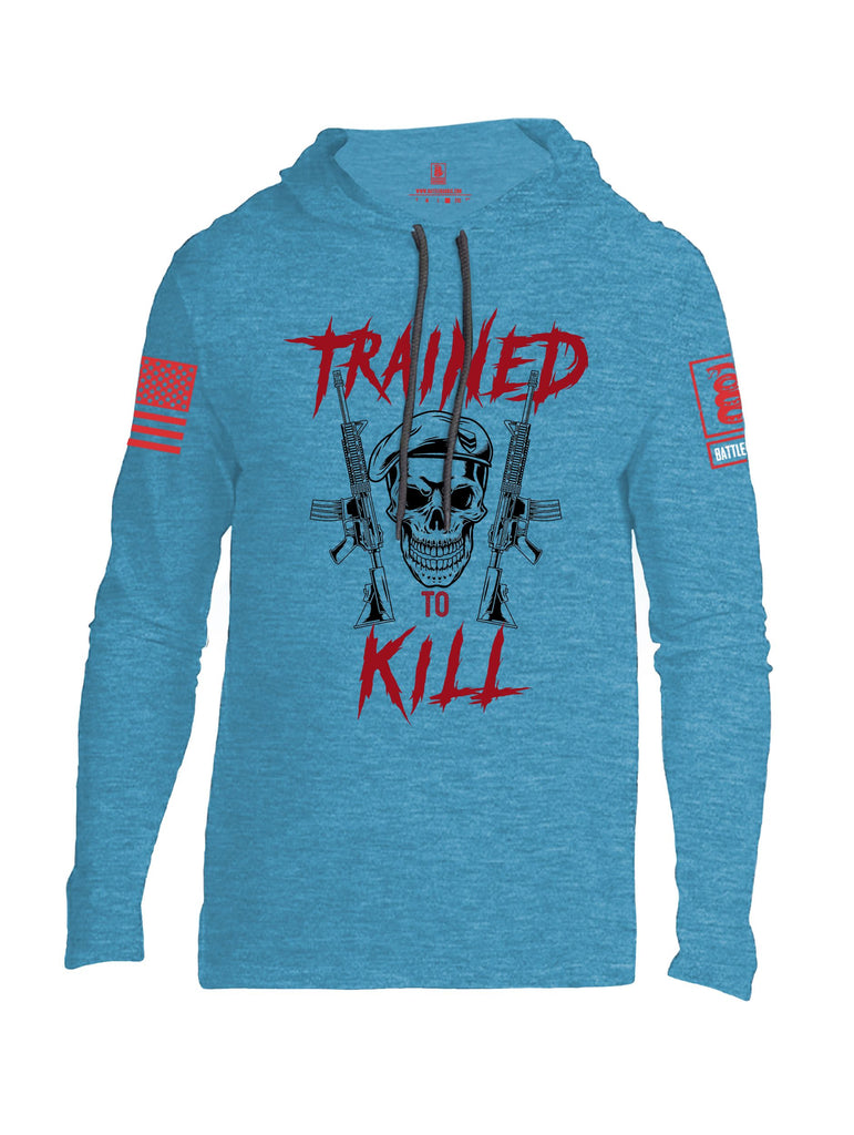 Battleraddle Trained To Kill  Red Sleeves Men Cotton Thin Cotton Lightweight Hoodie