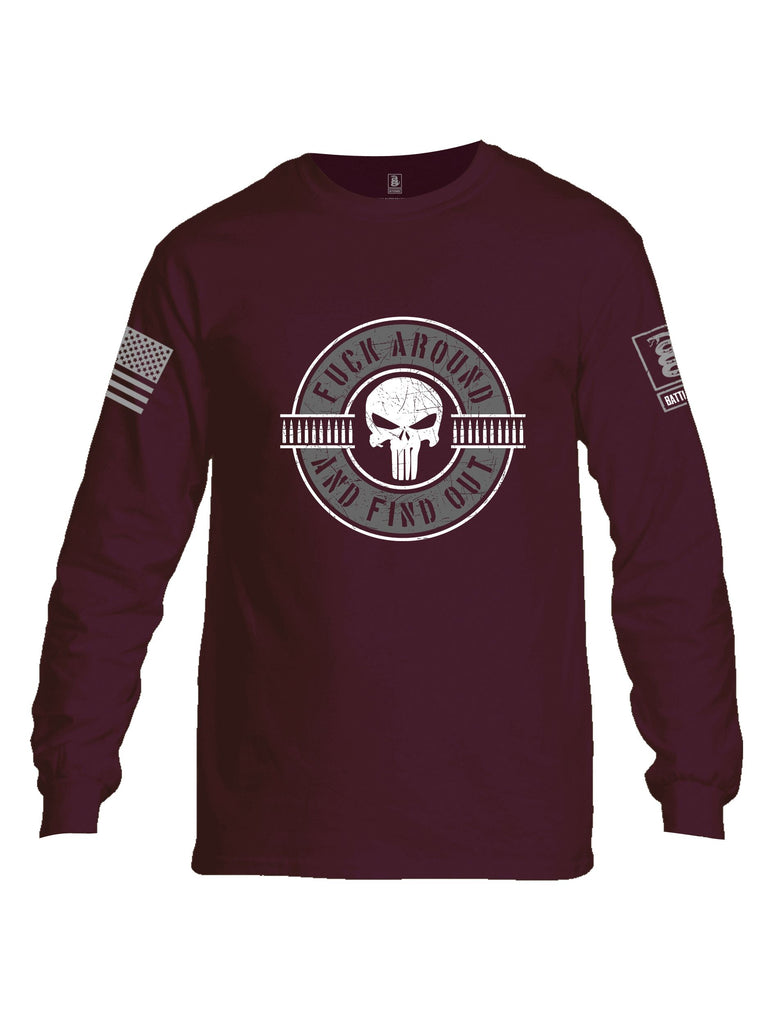 Battleraddle Faafo Punisher Grey Sleeves Men Cotton Crew Neck Long Sleeve T Shirt