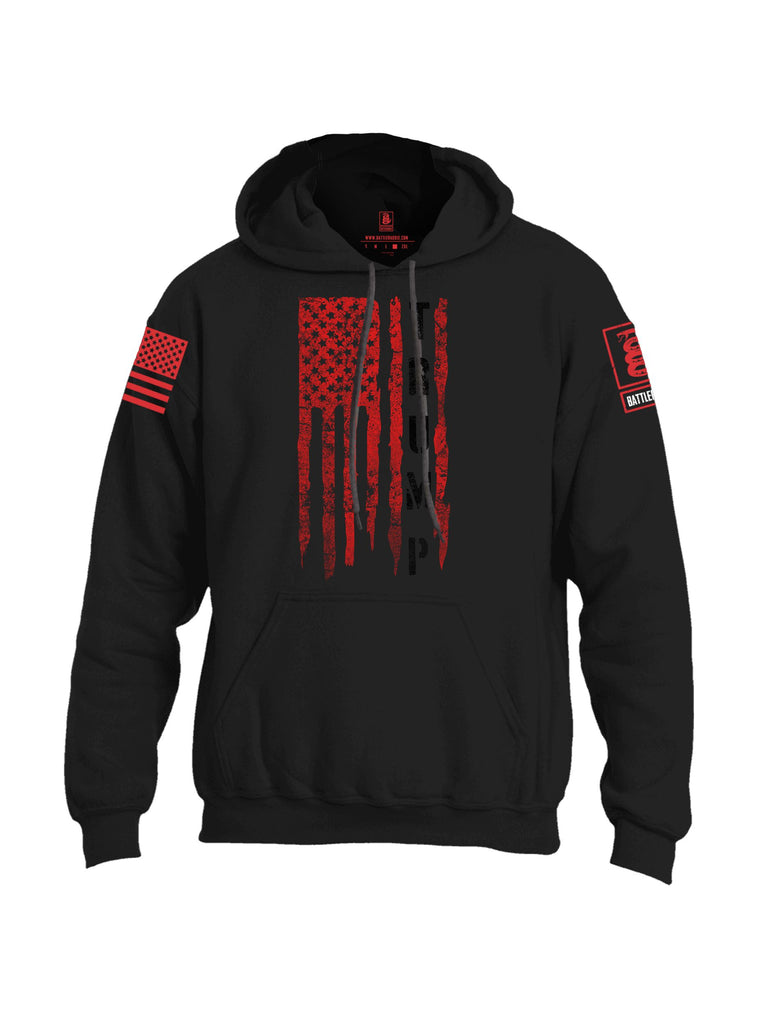 Battleraddle Flag Trump  Red Sleeves Uni Cotton Blended Hoodie With Pockets