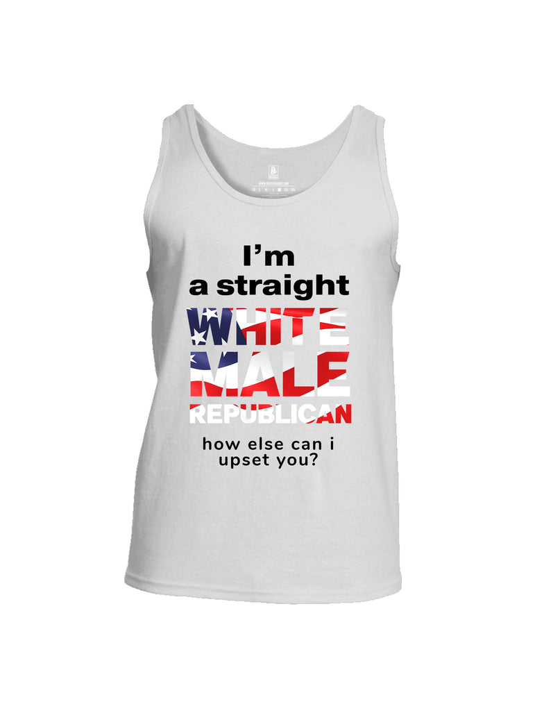 Battleraddle I'M A Straight White Male Republican White Sleeves Men Cotton Cotton Tank Top