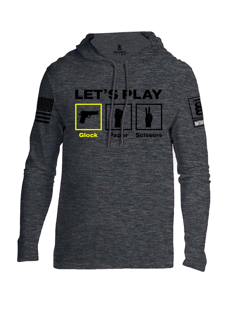 Battleraddle Let'S Play Glock Paper Scissors Black Sleeves Men Cotton Thin Cotton Lightweight Hoodie