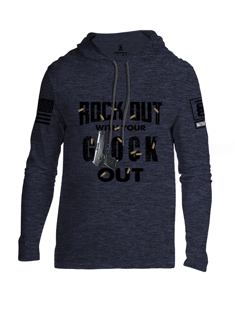 Battleraddle Rock Out With Your Glock Out Black Sleeves Men Cotton Thin Cotton Lightweight Hoodie