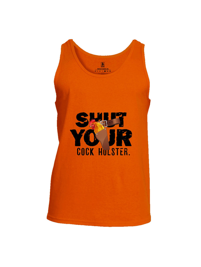 Battleraddle Shut Your Cock Holster Black Sleeves Men Cotton Cotton Tank Top