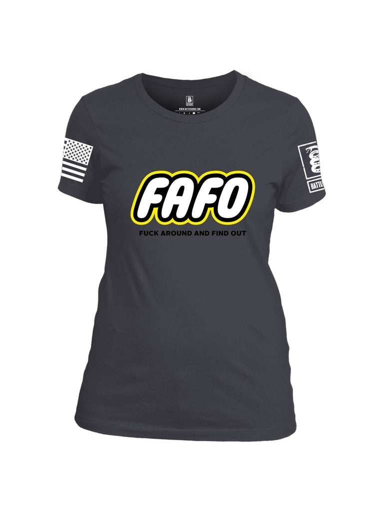 Battleraddle Fafo  White Sleeves Women Cotton Crew Neck T-Shirt