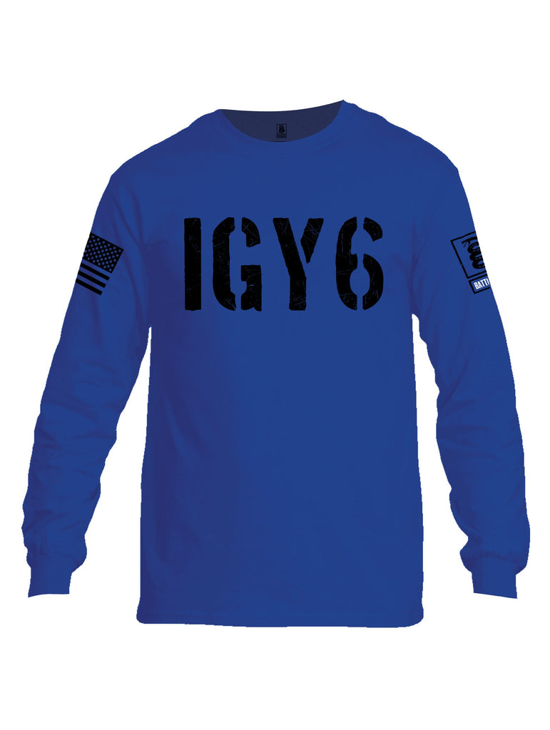 Battleraddle Igy6 Black Sleeves Men Cotton Crew Neck Long Sleeve T Shirt