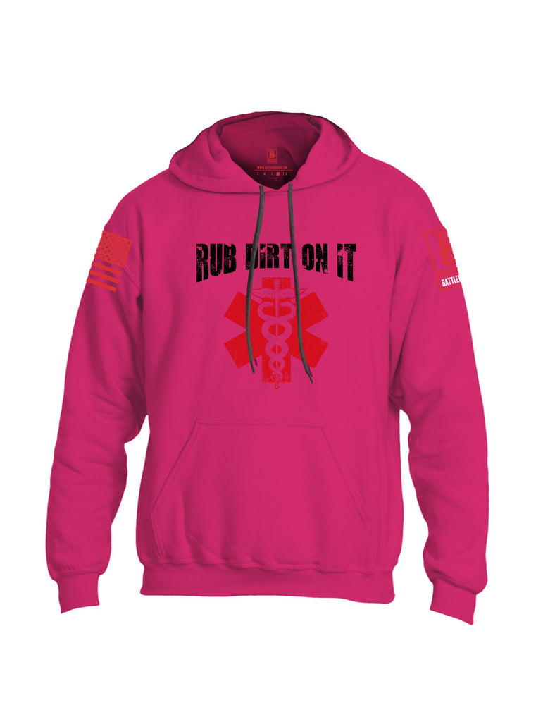 Battleraddle Rub Dirt On It Red Sleeves Uni Cotton Blended Hoodie With Pockets