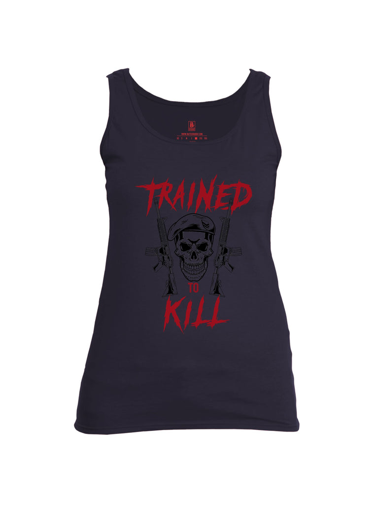 Battleraddle Trained To Kill  Red Sleeves Women Cotton Cotton Tank Top