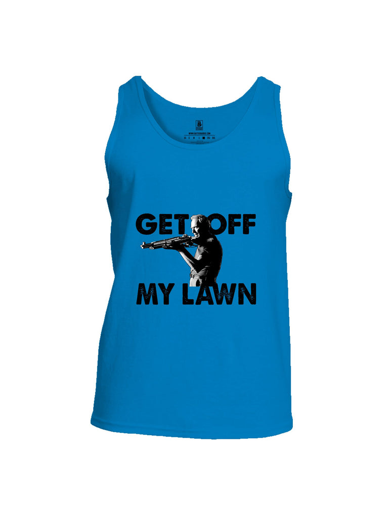 Battleraddle Get Off My Lawn Black Sleeves Men Cotton Cotton Tank Top