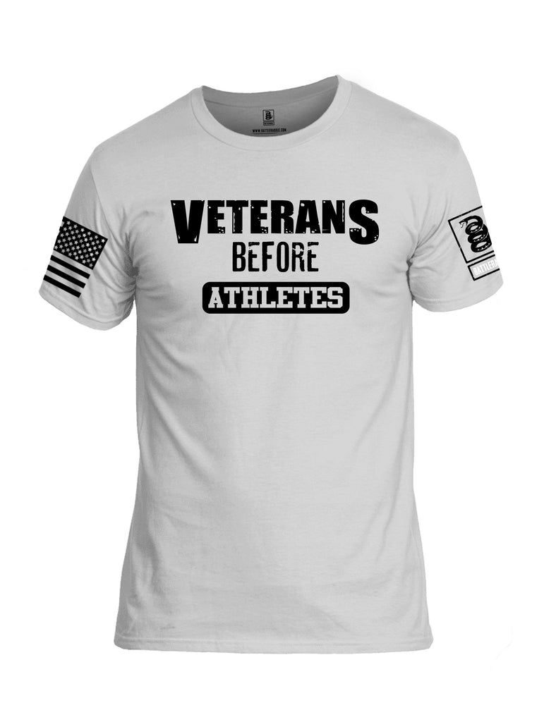 Battleraddle Veterans Before Athletes Black Sleeves Men Cotton Crew Neck T-Shirt