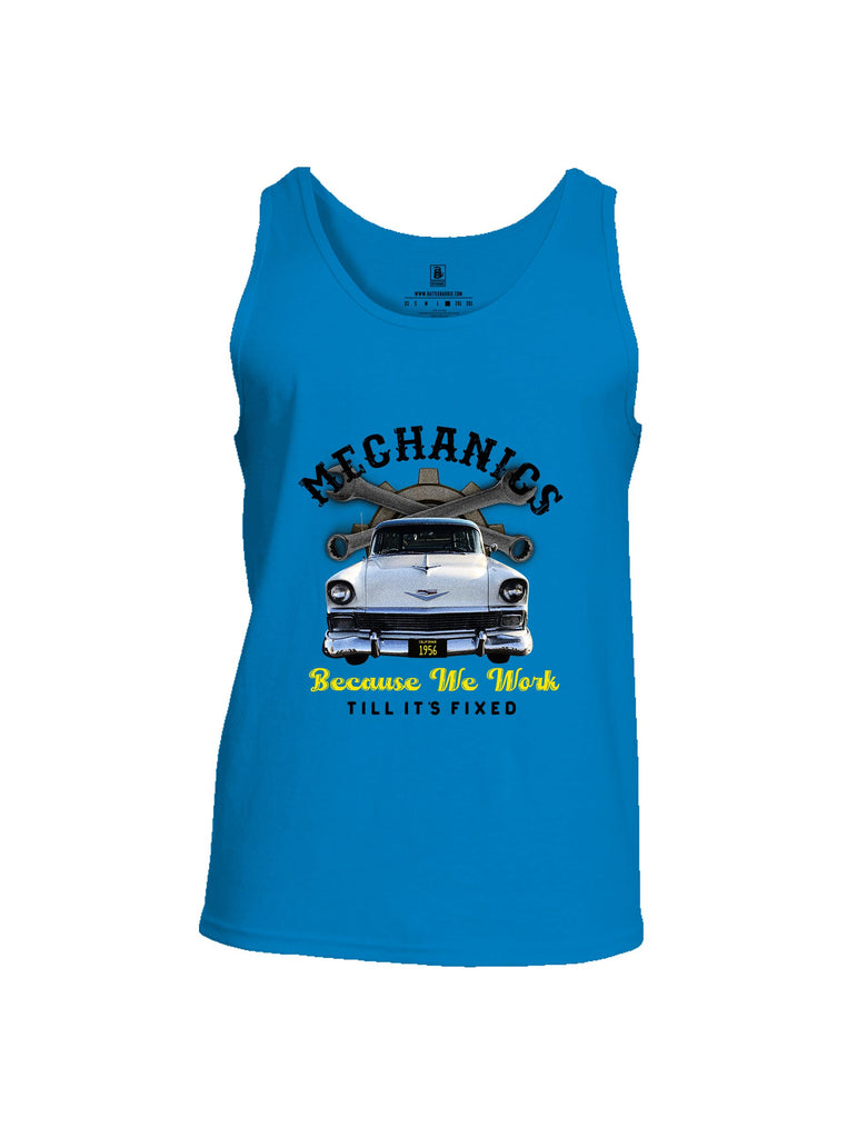 Battleraddle Mechanics Because We Work Black Sleeves Men Cotton Cotton Tank Top