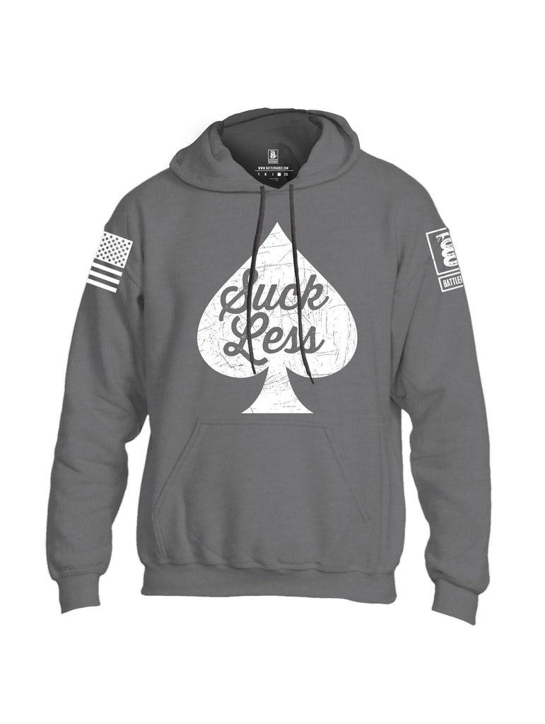 Battleraddle Suck Less White Sleeves Uni Cotton Blended Hoodie With Pockets