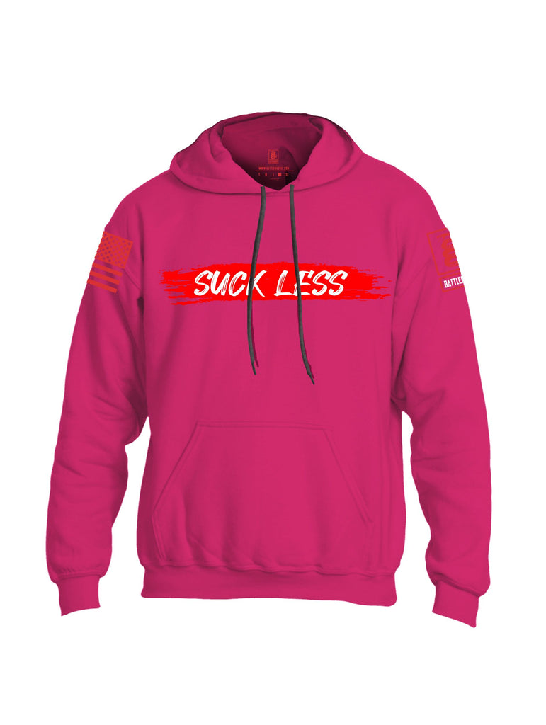 Battleraddle Suck Less Red Sleeves Uni Cotton Blended Hoodie With Pockets