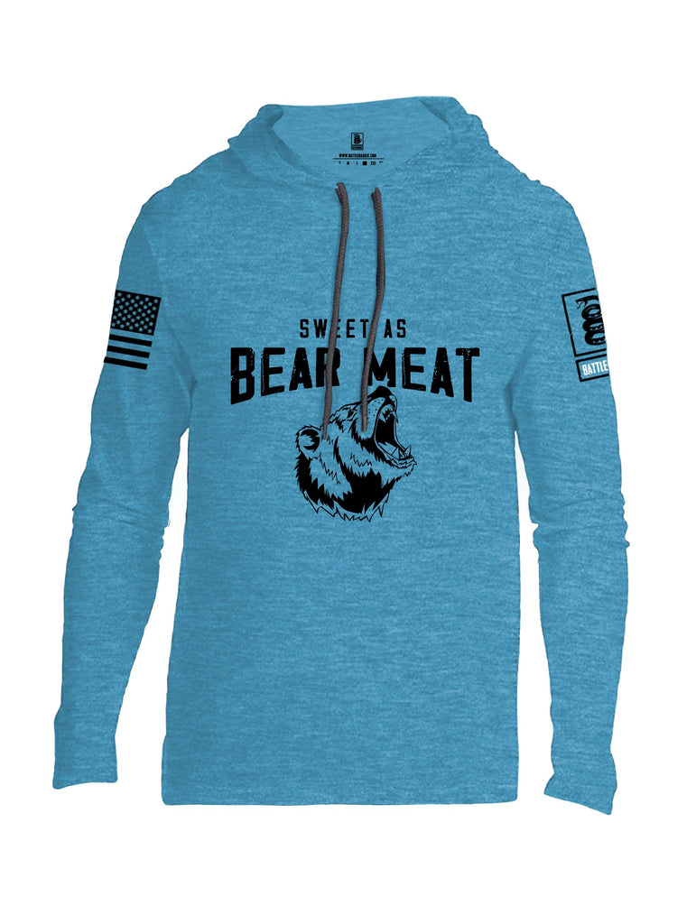 Battleraddle Sweet As Bear Meat Black Sleeves Men Cotton Thin Cotton Lightweight Hoodie