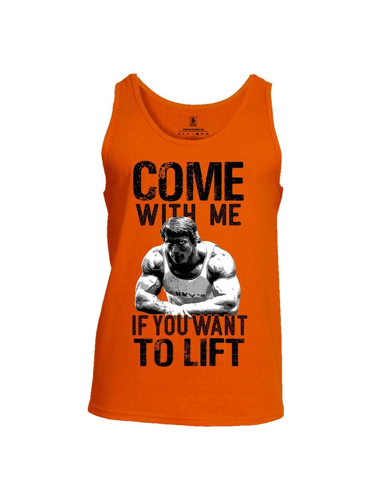 Battleraddle Come With Me If You Want To Lift  Black Sleeves Men Cotton Cotton Tank Top