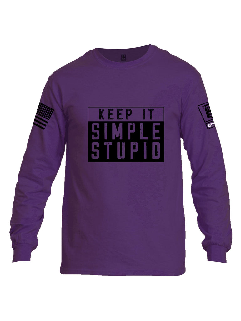 Battleraddle Keep It Simple Stupid   Black Sleeves Men Cotton Crew Neck Long Sleeve T Shirt