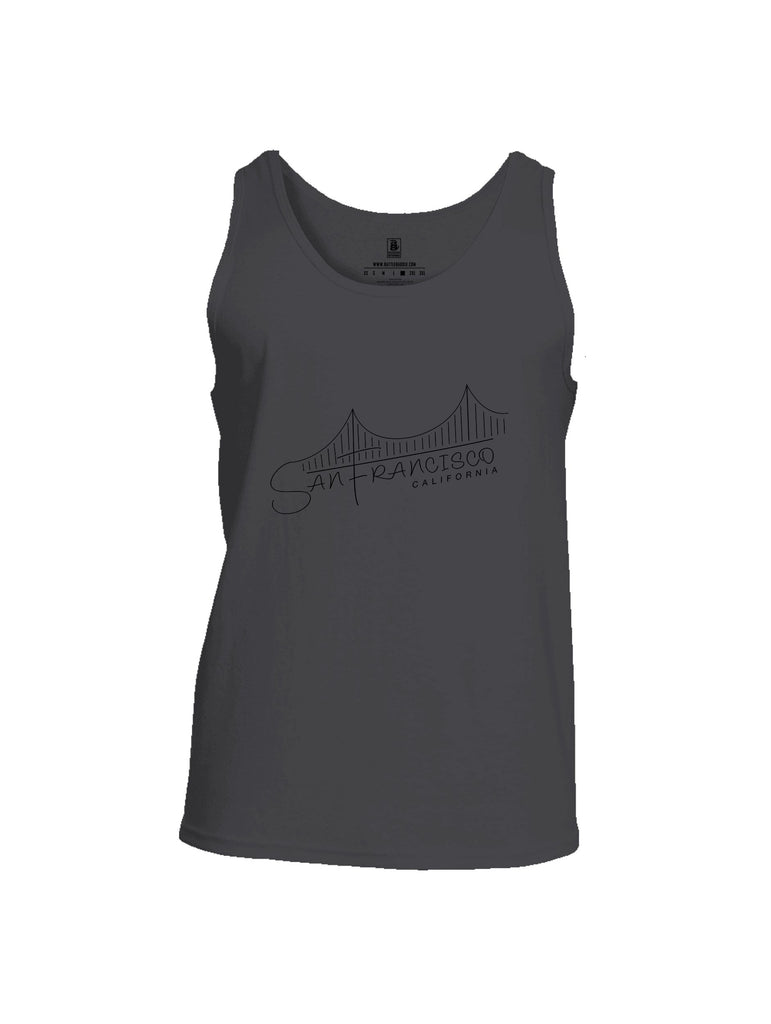 Battleraddle San Francisco California Bridge Line Black Sleeves Men Cotton Cotton Tank Top