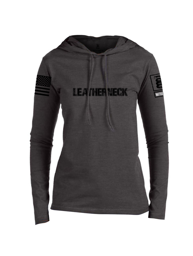 Battleraddle Leatherneck Black Sleeves Women Cotton Thin Cotton Lightweight Hoodie