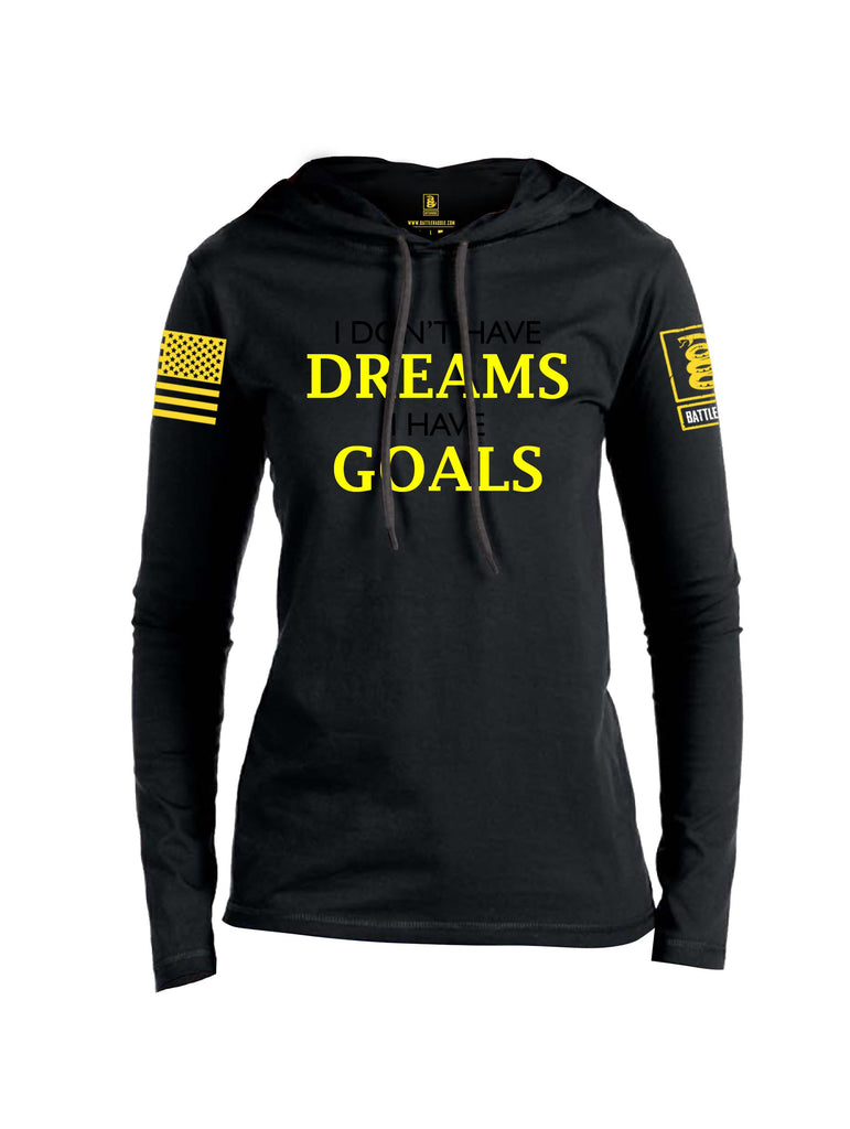 Battleraddle I Don'T Have Dreams Yellow Sleeves Women Cotton Thin Cotton Lightweight Hoodie