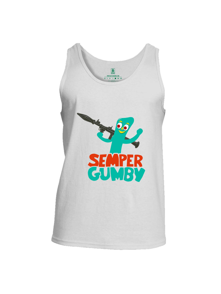 Battleraddle Semper Gumby Pearl Green Sleeves Men Cotton Cotton Tank Top