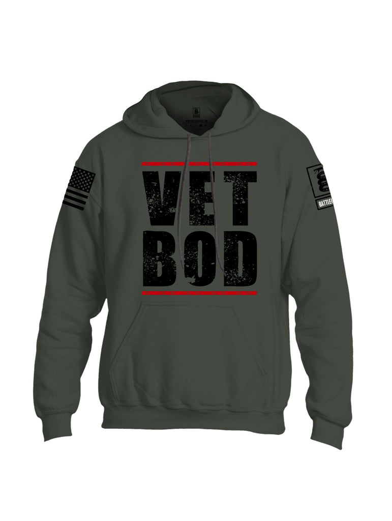 Battleraddle Vet Bod  Black Sleeves Uni Cotton Blended Hoodie With Pockets