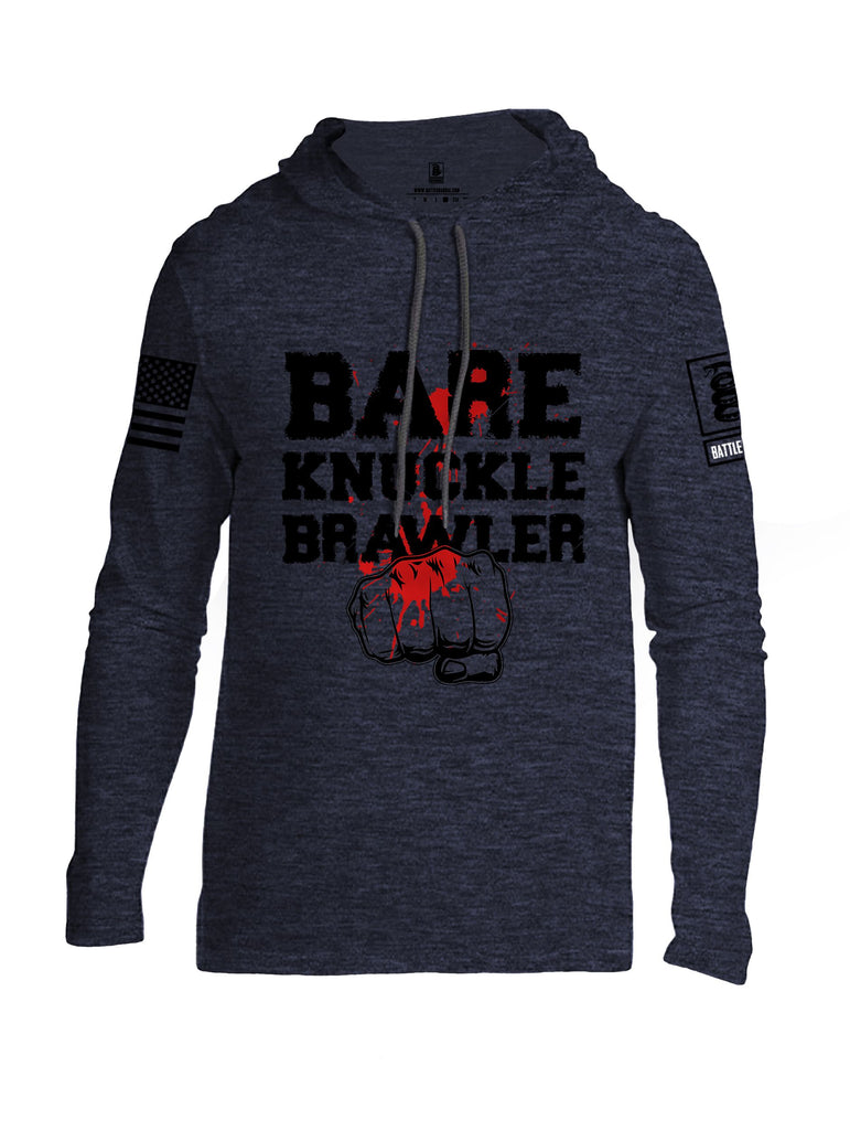 Battleraddle Bare Knuckle Brawler  Black Sleeves Men Cotton Thin Cotton Lightweight Hoodie