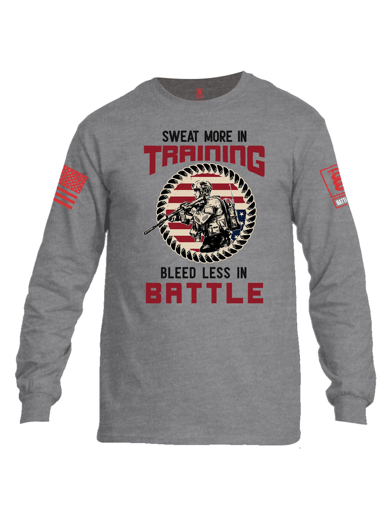 Battleraddle Sweat More In Training  Red Sleeves Men Cotton Crew Neck Long Sleeve T Shirt