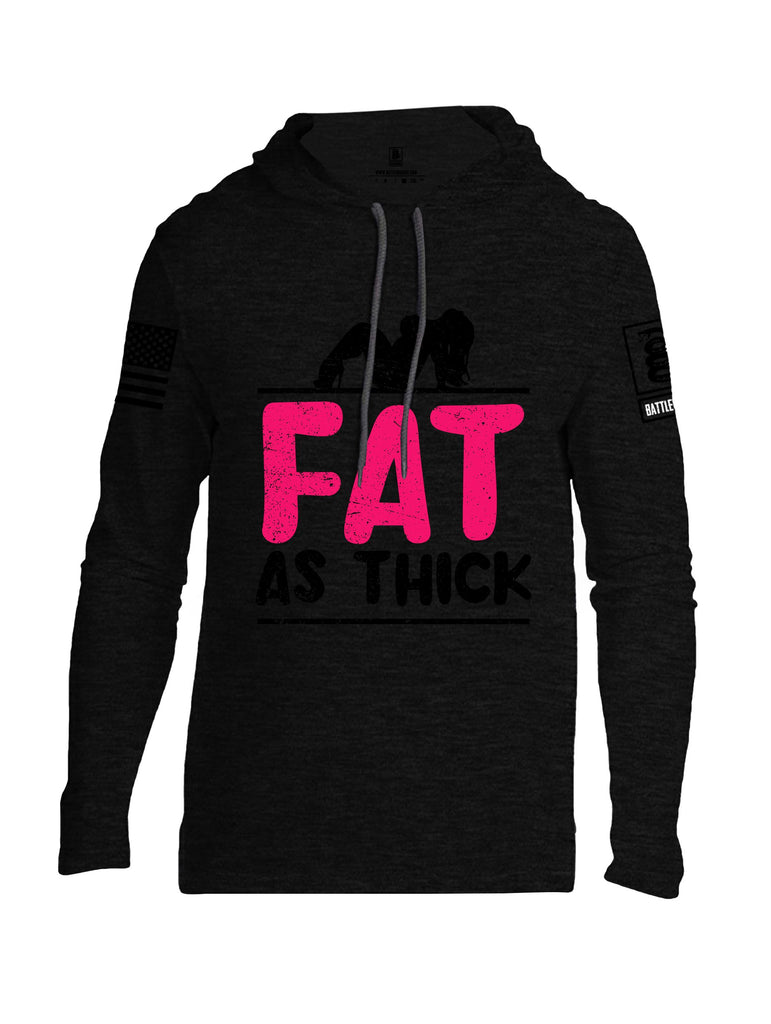 Battleraddle Fat As Thick Black Sleeves Men Cotton Thin Cotton Lightweight Hoodie