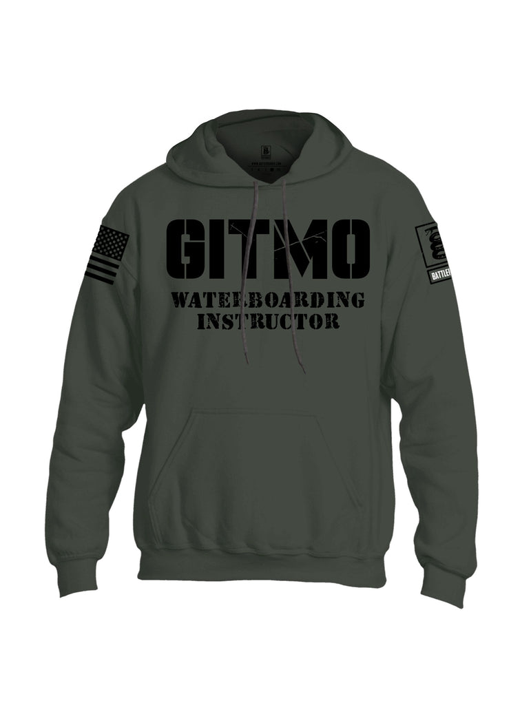 Battleraddle Gitmo Waterboarding Instructor Black Sleeves Uni Cotton Blended Hoodie With Pockets