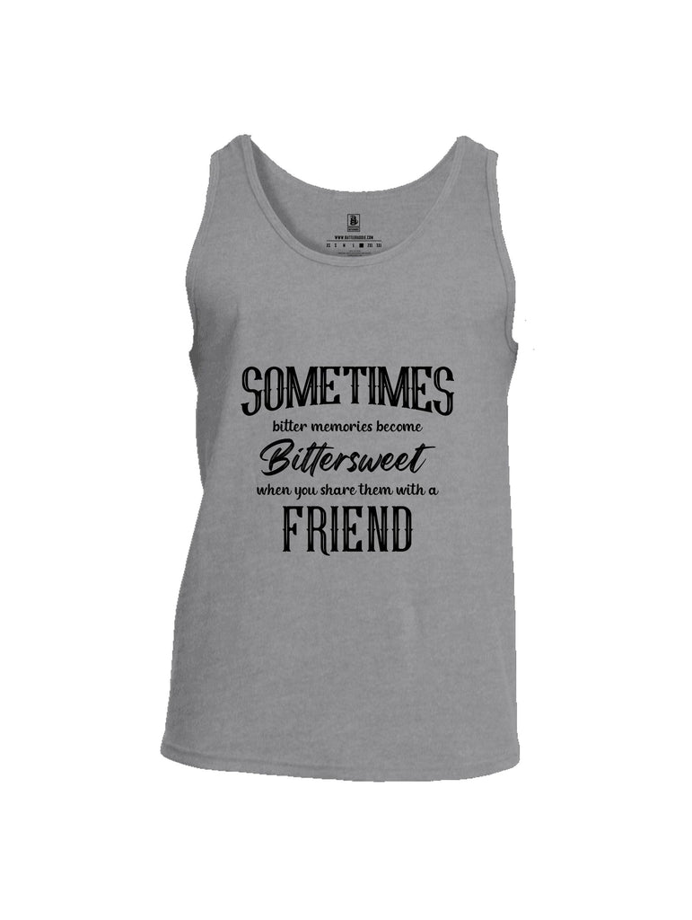 Battleraddle Sometimes Bitter Memories Become Bittersweet Black Sleeves Men Cotton Cotton Tank Top