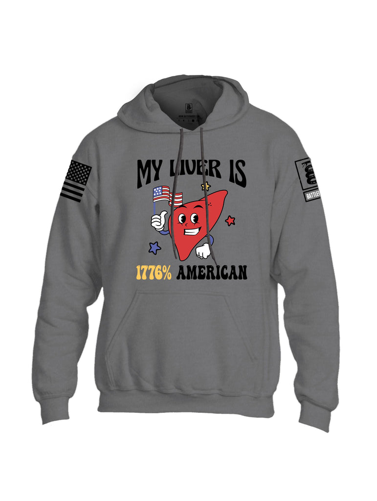 Battleraddle My Liver Is 1776 American  Black Sleeves Uni Cotton Blended Hoodie With Pockets