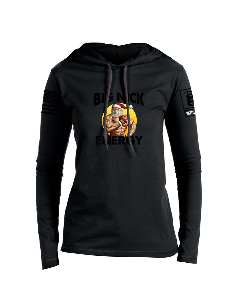 Battleraddle Big Nick Energy Black Sleeves Women Cotton Thin Cotton Lightweight Hoodie