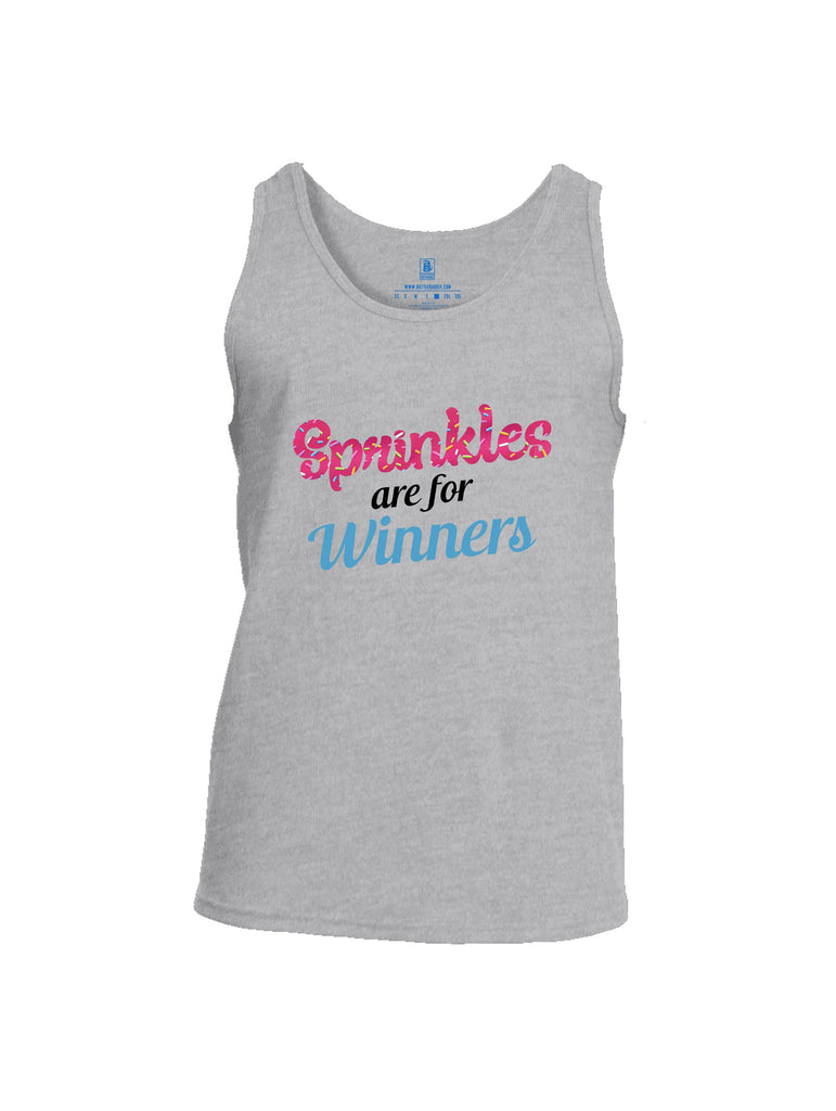 Battleraddle Sprinkles Are For Winners  Mid Blue Sleeves Men Cotton Cotton Tank Top