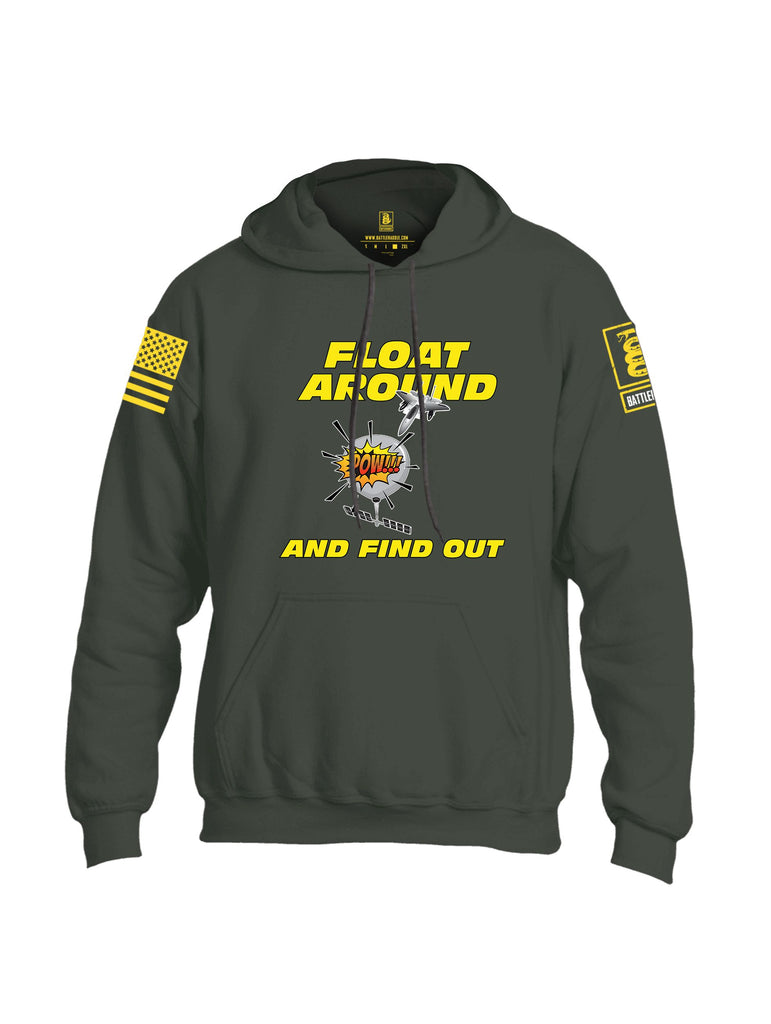 Battleraddle Float Around And Find Out Yellow Sleeves Uni Cotton Blended Hoodie With Pockets